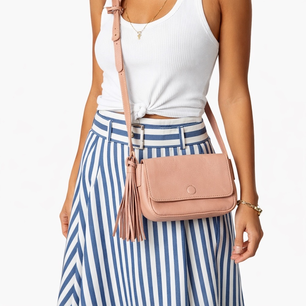 Coach and Four Blush Italian
Leather Tassel Crossbody Bag